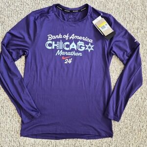 Nike Men's Dri-FIT Chicago Marathon 2024 LS Running Shirt Sz S FV6326 NWT